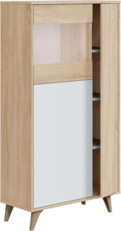 CaliCosy Vitrine 3 Türen mit Regalen Kikua Plus - H142cm - Weiß