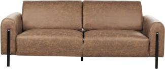 3-Sitzer Sofa Lederoptik braun ASKIM