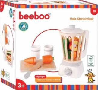 Beeboo Kitchen Holz Standmixer mit Zubehör, 15-teilig