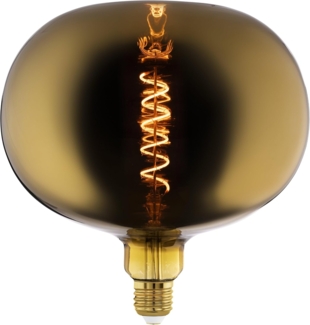 EGLO E27 Lampe dimmbar in Apfelform, Spiral LED Glühbirne Big Size, extra-großes Vintage Deko Leuchtmittel gold-bedampft im Retro-Design, 4 Watt, 40 Lumen, warmweiß, 1900k, Ø 22 cm