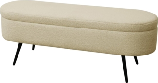 SVITA Sitzbank IVY, mit Stauraum, Hocker, Ottomane, Teddybouclé, Beige