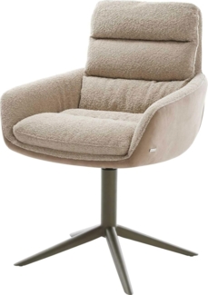 Drehstuhl Abelia-Flex mit Armlehnen Materialmix Schlamm Fußkreuz Effektfinish Titan 360° drehbar Wippfunktion