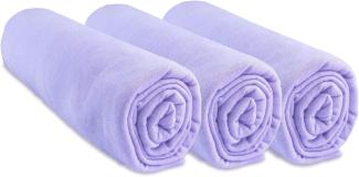 Lot de 3 Draps housse Coton pour lit Bébé 60x120 - 8 coloris disponibles (Parme)