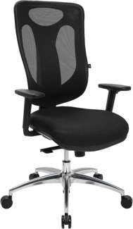 Topstar Sitness Net Pro 100, ergonomischer Bürostuhl, Schreibtischstuhl, Punktsynchronmechanik, inkl. höhenverstellbaren Armlehnen, Stoff, schwarz