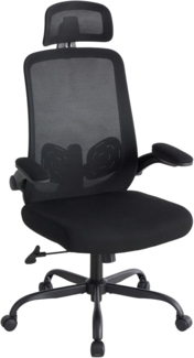 Sweetcrispy Ergonomischer Bürostuhl mit Kopfstütze & verstellbaren Armlehnen, 360° Drehfunktion, Höhenverstellbarer Gaming & Schreibtischstuhl für Homeoffice und Büro, Schwarz