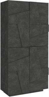 Dmora - Schuhregal Orfeo, Mehrzweckschrank mit 4 Flügeltüren, Schuhregal für den Eingangsbereich, 100 % Made in Italy, 81 x 38 x 167 cm, Schiefer,