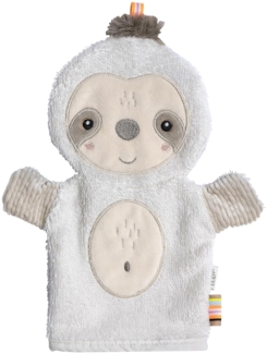 Fehn Waschhandschuh Faultier Lazy, Crazy & Pink Grau/Beige