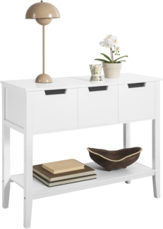 SoBuy FSB51-W Konsolentisch Beistelltisch Flurtisch mit 3 Schubladen und Fach Sideboard Weiß BHT ca: 93 x 79 x 33 cm