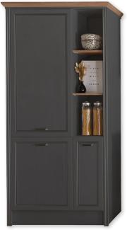 JASMIN Moderner Einbauschrank für Kühlschrank in Graphit, Artisan Eiche Optik - Geräumiger Hochschrank Küchenschrank mit viel Stauraum - 104 x 216,5 x 61 cm (B/H/T)