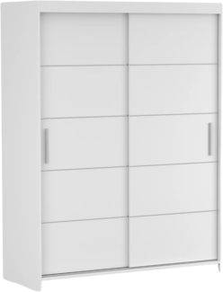 imoebel24 Schwebetürenschrank VISTA 06 150 cm - Weiss / Weiss