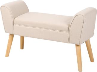 riess-ambiente. de Elegante Sitzbank Scarlett 90cm beige Leinen mit Armlehnen Bank Flurbank Polsterbank