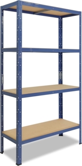 shelfplaza HOME 155 x 75 x 50 cm Schwerlastregal in blau mit 4 Böden und 175 kg Traglast pro Boden