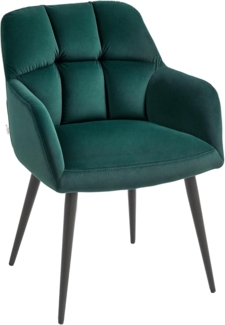HOMCOM Relaxsessel mit Armlehne, Samtoptik (Loungesessel, 1-St, Relaxsessel), für Wohnzimmer, Schlafzimmer, Dunkelgrün