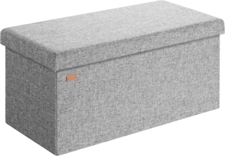 Casaria Sitztruhe mit Stauraum 80 x 40 x 40 cm Faltbar 100 L Gepolstert Deckel Stoff Wohnzimmer Schlafzimmer Sitzhocker Sitzbank Aufbewahrungsbox Grau