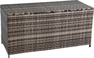 Auflagenbox Poly Rattan Kissenbox Gartenbox Aufbewahrungsbox Box Beige-Braun