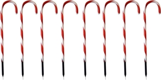 LED-Lichterkette Zuckerstangen 8er-Set Weihnachtsbeleuchtung Weihnachtsdeko Gartenbeleuchtung Gartendeko Winterdekoration Zuckerstange