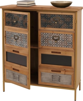 Apothekerkommode HWC-O79, Schrank Highboard Staufächer, Vintage Shabby-Look 94 x 80 x 35 cm, blau