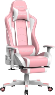 GTPLAYER Gaming Stuhl Gamer Stuhl mit Fußstütze Bluetooth Lautsprecher Ergonomischer Bürostuhl Computerstuhl Schreibtischstuhl PC Stuhl mit verstellbare Rückenlehne 150 kg Belastbarkeit pink