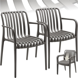 tectake Gartenstuhl Gartenstühle (Set, 2 St), Wetterfester, strapazierfähiger und langlebiger Kunststoff
