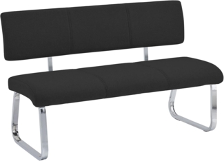 IDIMEX Essbank VILAS, Essbank mit Rückenlehne gepolstert für 3 Personen, Sitzbank schwarz