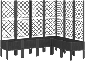 vidaXL Pflanzkübel mit Rankgitter Schwarz 160x120x142 cm PP 367938