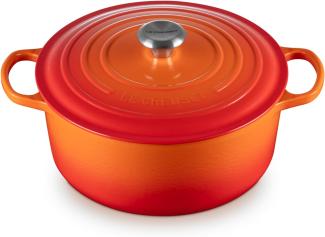 Le Creuset Signature Gusseisen-Bräter mit Deckel, Für alle Herdarten und Induktion geeignet, Rund, Ofenrot, 28,0 cm, 6.7