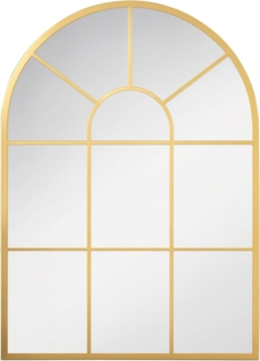 HOMCOM Wandspiegel Fensterspiegel 70 x 50cm Flurspiegel mit Metallrahmen (Hängespiegel, 1-St, Dekospiegel), für Wohnzimmer Schlafzimmer Gold