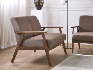 Beliani 'Asnes' 2-Sitzer Sofa Polsterbezug braun