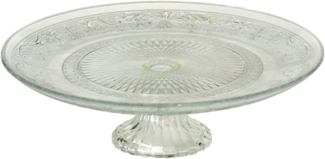 BOLTZE GRUPPE GmbH Tortenplatte Tortenplatte Servierplatte Etagere Relief D25cm Glas klar Stückpreis