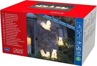 LED Lichterkette Acryl Eichhörnchen - 5 Leuchtfiguren - 40 warmweiße LED - Trafo - für Außen