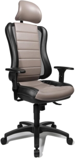 Topstar HE30PS103X Head Point RS "P4", Bürostuhl, Schreibtischstuhl, inkl. höhenverstellbare Armlehnen, Kopfstütze, Polsterung grau/schwarz