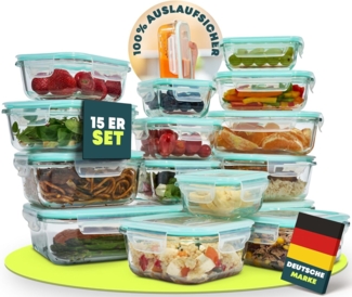 uandu home Frischhaltedose Glasbehälter mit Deckel, Frischhaltedosen Glas mit Deckel, (glasdosen mit deckel set, glas tupper mit deckel, glass food container, frischhaltedosen mit deckel glas, glasdose mit deckel, Borosilikatglas mit Deckel, Meal prep ...