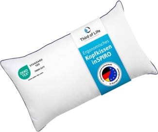 Kopfkissen 40x70 inSPIRO | Gewinner des Innovationspreis Ergonomie 2022 | Bestes ergonomisches Schlafkissen | Geeignet für Seitenschläfer, Rückenschläfer & Bauchschläfer | Optimales HWS Kissen