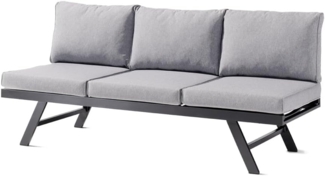 Sieger Auckland Lounge/Liege mit Polyesterbeschichtung, Aluminium Eisengrau 204 x 81 x 72 cm