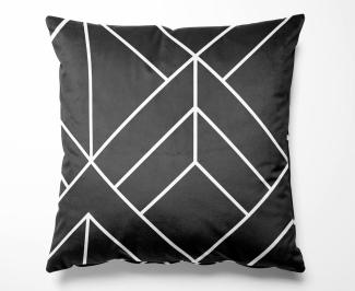 Mako Satin Bettwäsche Urban Geometric anthrazit Kissenbezug 40x80 | freundin home collection