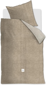 Rivièra Maison Renforcé Bettwäsche Coughton Court Dark Sand 155X220 155x220 cm + 1 x 80 x 80 cm 1 Bettbezug, 1 Kissenbezug Sandbraun