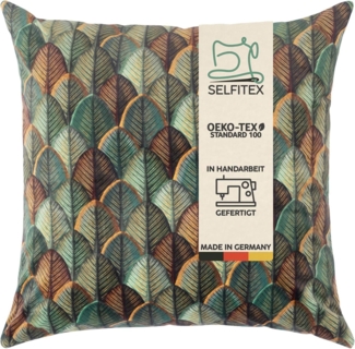 Selfitex Dekokissen 60x60/60x80, inkl. Füllkissen, weiches Kissen mit Blattmotiv, in Handarbeit gefertigt, hergestellt in der EU