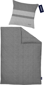 Hechter Paris Bettwäsche Renforce 0041306 LÄNGSSTREIFEN, silber/grau, 1x 135x200 cm + 1x 80x80 cm