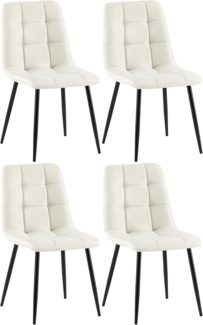 CLP 4er Set Esszimmerstühle Antibes Stoffbezüge gepolstert mit Rückenlehnen,creme