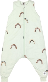 LÄSSIG Kinder Schlafoverall ärmellos 2,5 TOG atmungsaktiv aus Bio Baumwolle/Sleeping Jumper Rainbow Mint, Größe 110/116
