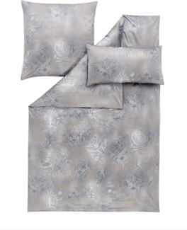 Estella Schweizer Premium-Satin Bettwäsche Exquisit Svizzera Grau