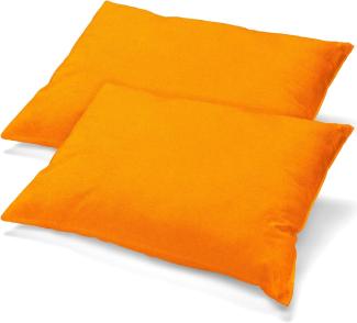 aqua-textil Classic Line Kissenbezug 2er-Set 40x80 cm orange Baumwolle Kissen Bezug Reißverschluss Jersey Kissenhülle