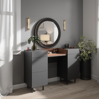 Schminktisch Anika Anthrazit 120 cm mit 6 Schubladen Vicco