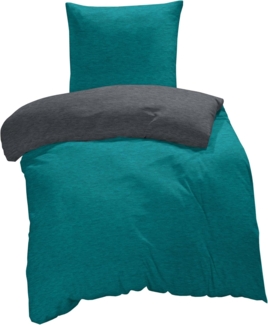 One Home Bettwäsche Melange, Flanell, 2 teilig, modern meliert, Baumwolle kuschelig warme weiche Biber Winter