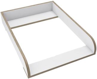 regalik Wickelaufsatz für Hemnes von IKEA, Wickeltischaufsatz für 50 cm Kommoden, Abnehmbar Wickelkommode aufsatz, Abgerundeten Frontplatten, Weiß Superholz, 2 mm ABS-Material, 72cm x 54cm