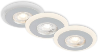 Di-Ka LED Einbauleuchte Skill 3er Set chrom-matt Ø 8,4 cm 4,9W, warmweiß
