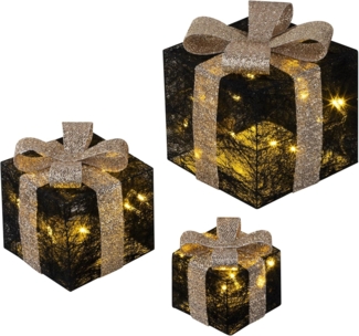 Bambelaa! LED Dekolicht Bambelaa! Led Deko Leucht Geschenk Boxen 3er Set inkl. Timer Funktion, Gelb