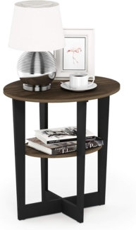Furinno Jaya Oval Beistelltisch, Holz, Columbia Walnuss/Schwarz, 1-Pack