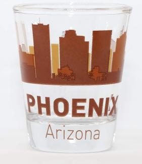 Phoenix Arizona Sunset Skyline Shot Glass by World By Shotglass