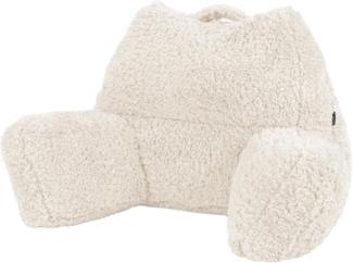icon Rückenlehne Lesekissen „Teddybär“, Beige, Lesekissen Flauschig mit Sitzsack Füllung, Lesekissen für Bett, Rückenstütze mit Tragegriff